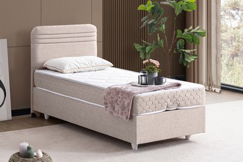 MİLA BAZA BAŞLIK VE ORTHO SOFT YATAK, KREM, 90X190