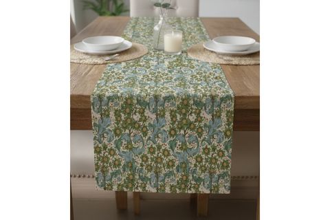 ORMAN BÜYÜSÜ PAMUKLU MASA RUNNER, 0072 50X150