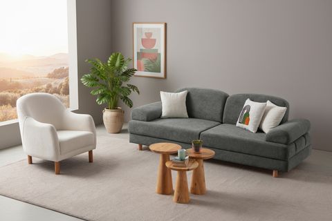 ATHENS YATAKLI SANDIKLI ÜÇLÜ KOLTUK, ANTRASİT