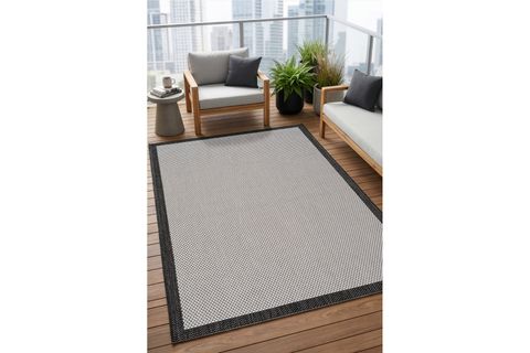 FRESCO EKRU SİYAH YIKANABİLİR HALI 23745A, 100X150