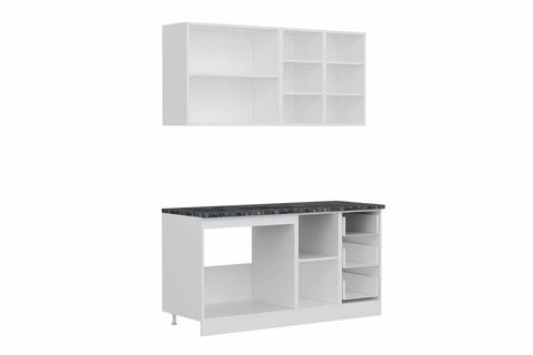 MİNAR 160 CM MUTFAK DOLABI BEYAZ ANTRASİT 160 A2
