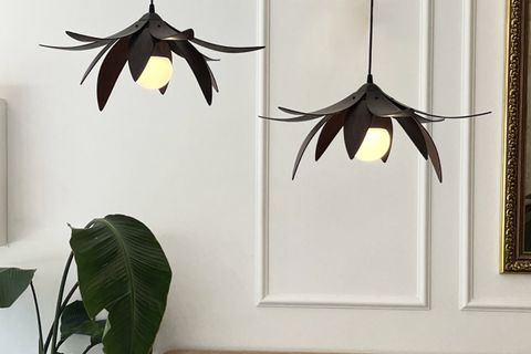 LOTUS AHŞAP MODERN VE MİNİMAL TASARIM AVİZE, CEVİZ