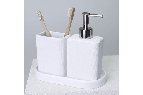 LİNEN BANYO SETİ, BEYAZ