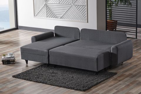KAGU CORNER FLAVİA PUFLU KÖŞE TAKIMI, KOYU GRİ