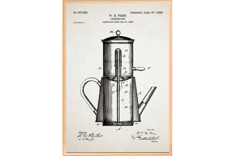 VINTAGE COFFEE TABLO SETİ, CUPS 3, 50X70