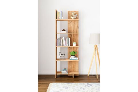 AURA ASİMETRİK KİTAPLIK, 5 RAFLI, ÇAM
