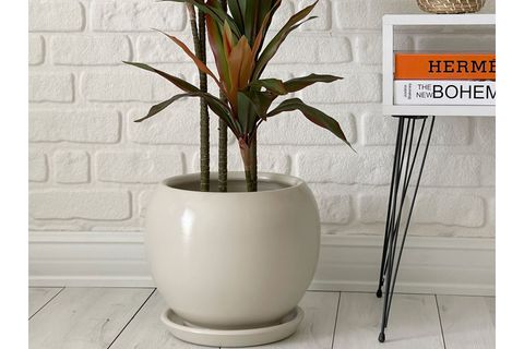 ODKA KÜRE TABAKLI SAKSI, EKRU, 37CM