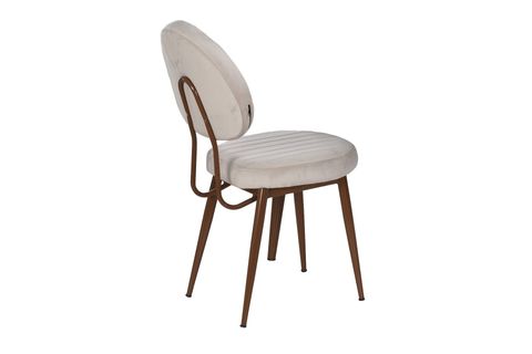 KELEBEK MASA VE BEAD SANDALYE TAKIMI, CEVİZ, KREM, 130X80