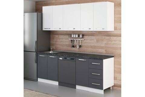 MİNAR 220 CM MUTFAK DOLABI BEYAZ ANTRASİT 220 A11