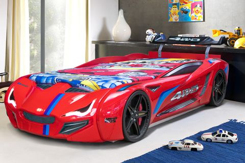 MERCEDES ARABALI YATAK KIRMIZI FULL LEDLİ, 90X190