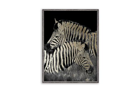 ÇERÇEVELİ SİLVER FRAMED TWO ZEBRAS 2 PARILTILI TABLO