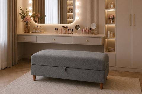 EVA SERİSİ SANDIKLI PUF, GRİ
