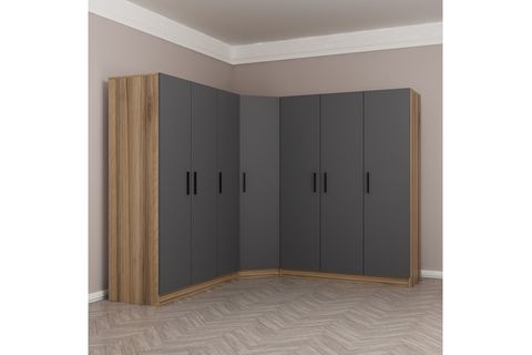 MİNAR KALE GARDIROP 9,  7 KAPAKLI,  ANTRASİT