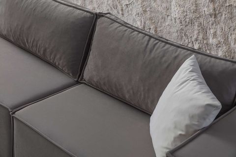 MİLLER SIRT MİNDERLİ KÖŞE KOLTUK, KADİFE, VİZON