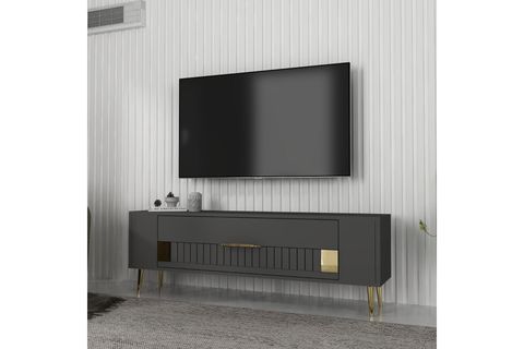 RETROLP TV SEHPASI, 4CT, ANTRASİT ALTIN