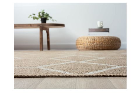 QUEEN SERİSİ JÜT HASIR GÖRÜNÜMLÜ DOKUMA MAKİNE HALISI, BEYAZ, 160X230, 669