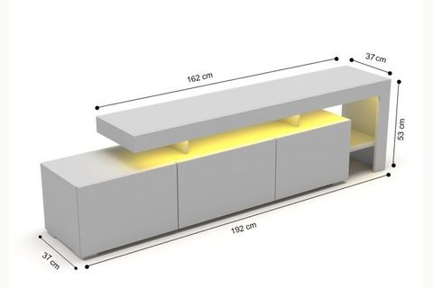 LUMA LED IŞIKLI TV ÜNİTESİ KONSOL, BEYAZ, 192 CM