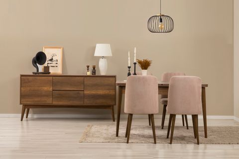 VİNA YEMEK ODASI TAKIMI, CEVİZ SOHO TAŞ