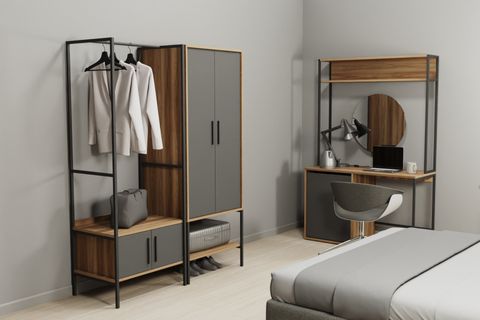 MODULAGA OTEL PORTMANTO, ANTRASİT CEVİZ