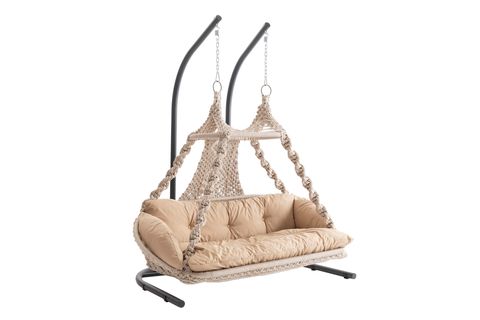 VİENO HOME GARDEN MAYA MAKROME İKİLİ SALINCAK, CAPPUCCİNO