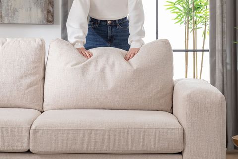 MERLİN MİNİ KÖŞE KOLTUK, NATUREL AYAK, KALIN KOL, ŞÖNİL KUMAŞ, KREM