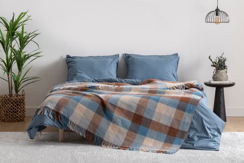 LUNA SİMPLY COLORS YIKANMIŞ PAMUKLU NEVRESİM SETİ, İNDİGO, TEK KİŞİLİK