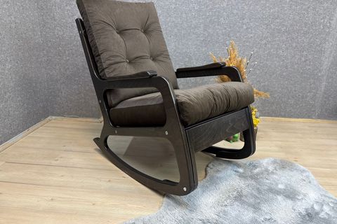 KONTES SALLANAN SANDALYE, ACI KAHVE, WENGE SİYAH AYAK