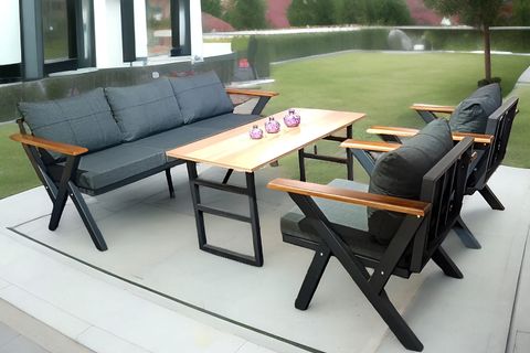 MİLAS BAHÇE BALKON TAKIMI, 3+1+1, ANTRASİT