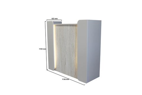 LEDLİ KARŞILAMA BANKOSU, KUMTAŞI, 110 CM