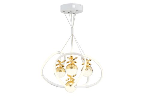 BALCA DÖRTLÜ 3 RENKLİ LED AVİZE, BEYAZ GOLD