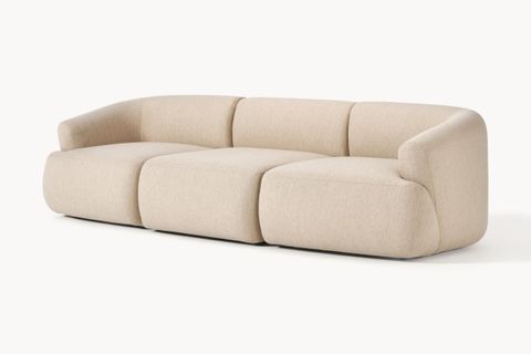 MİLA KETEN ÜÇLÜ KANEPE, BEJ