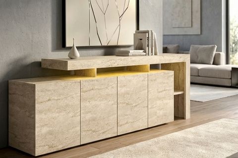 LUMA LEDLİ KONSOL TRAVERTEN DESEN, 192 CM