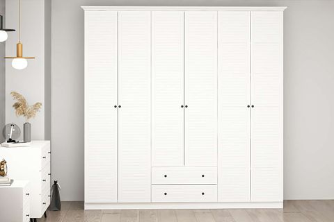 LİVO GARDIROP, BEYAZ, 6 KAPAKLI
