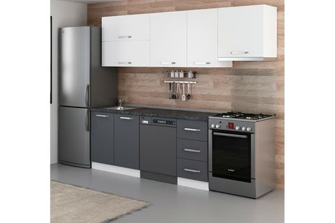 MİNAR 255 CM MUTFAK DOLABI BEYAZ ANTRASİT 255 A15