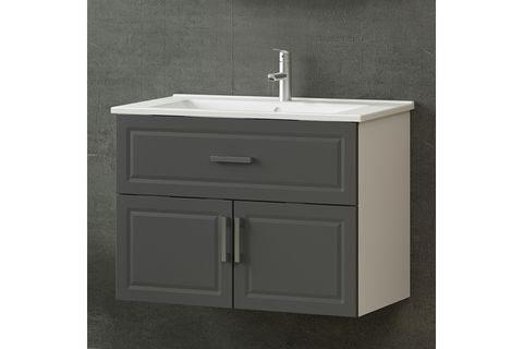SANYA BANYO DOLABI ALT 85CM AS2K1Ç ETJ BEYAZ ANTRASİT