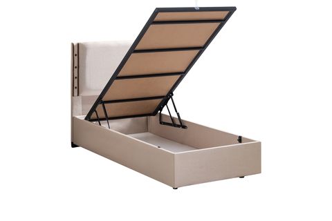 RETRO TEK KİŞİLİK BAZA BAŞLIK VE ORTHOSOFT YATAK SETİ, KAHVE, 100X200