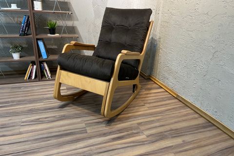 KONTES SALLANAN SANDALYE, ACI KAHVE, NATUREL AYAK RENGİ