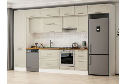 ALVİNKA 390X240 CM KLASİK MEBRAN MUTFAK DOLABI, MBB E80B60S50 1 MEBRAN KUMTAŞI SUNTALAM