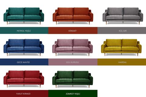 MODSY KADİFE MODÜLER KOLTUK, 266 X 171, GECE MAVİSİ