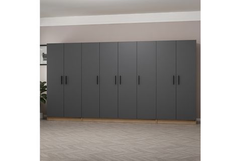 MİNAR KALE GARDIROP 10, 8 KAPAKLI, ANTRASİT