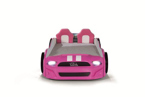 MUSTANG ARABALI YATAK KAPILARI AÇILAN FULL LEDLİ, PEMBE