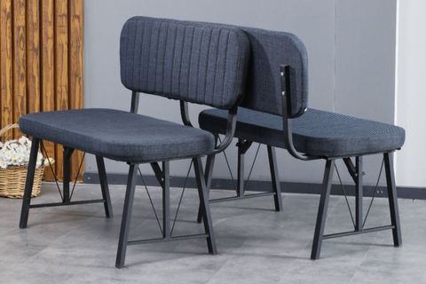 LAJMY BAROK SABİT MUTFAK MASA TAKIMI, 2 SIRTLI BENCH, LACİVERT, 70X110