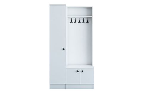 RANİ P6 MODERN PORTMANTO AYAKKABILIK VESTİYER BEYAZ M9