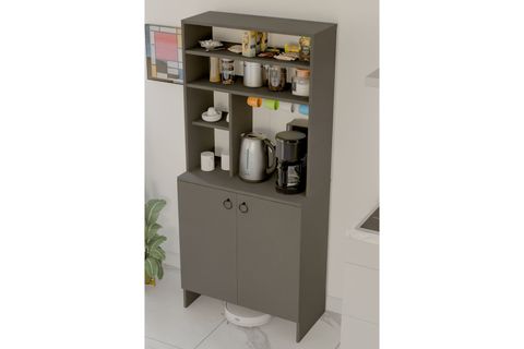 İNTERGO KAHVE KÖŞESİ İKİ KAPAKLI ÇOK AMAÇLI DOLAP, ANTRASİT