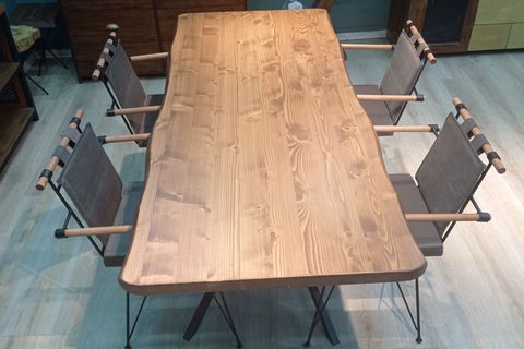 KİAMO DOĞAL AHŞAP YEMEK MASASI TAKIMI