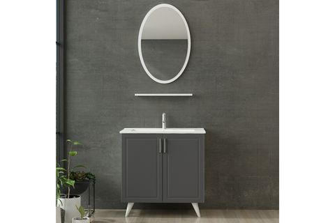 SANYA BANYO DOLABI 85CM AY2K 1EA1R ETJ BEYAZ ANTRASİT