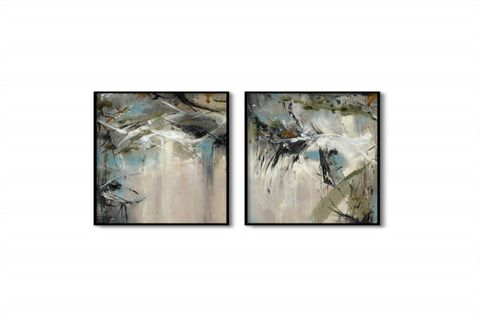 TABLOLIFE CİRCLES OF HELL İKİLİ SET YAĞLI BOYA DOKULU TABLO, ÇERÇEVESİZ, 60X90