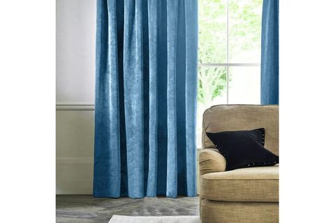 KADİFE FON PERDE PETROL MAVİSİ 70 X 260 PİLELİ
