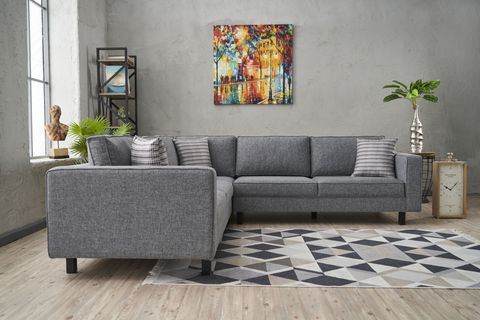 KALE SERİSİ KETEN KÖŞE KOLTUK, GRİ
