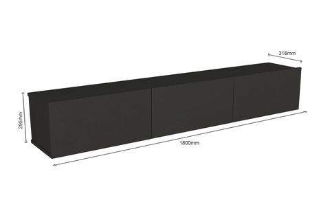 CERCEİ TV ÜNİTESİ, ANTRASİT, 180 CM